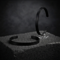 Black Open Cuff Bracelet