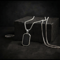 Black Geometric Pendant Necklace