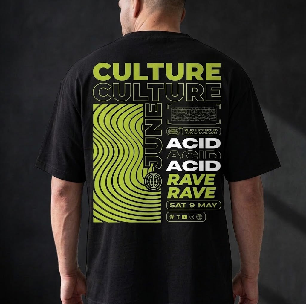 CULTURE Acid Rave Graphic Oversized T-Shirt